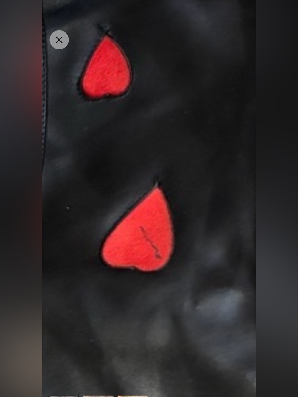 Black Platform Knee-High Boots with Red Heart Accents - Picture 4 of 4